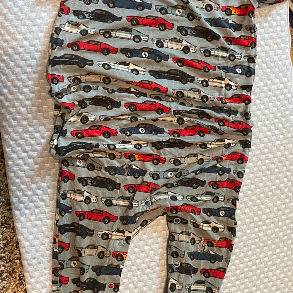 Posh Peanut Vintage Car Print Romper